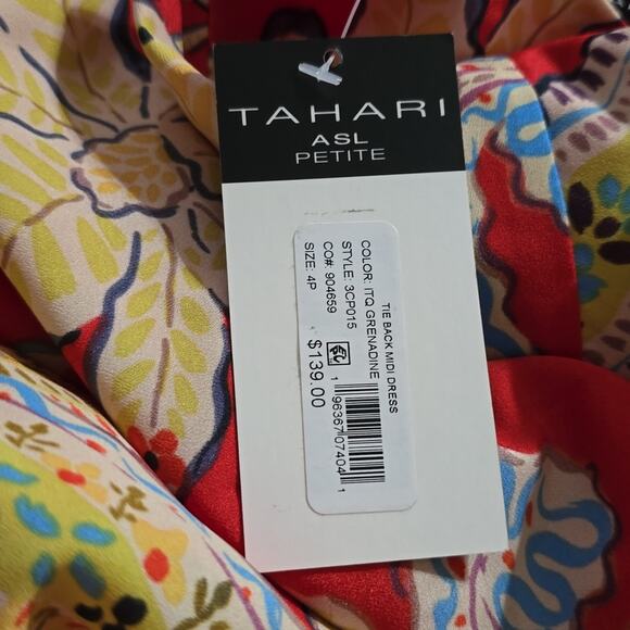 TAHARI ASL Women's Paisley-Print Tie-Back Maxi Dreess Size 4 P Petite New! - Picture 9 of 9